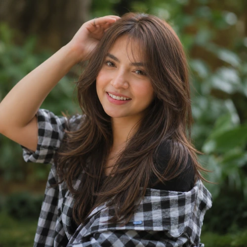 Korean long wolf cut with soft curtain bangs and feathered layers for women