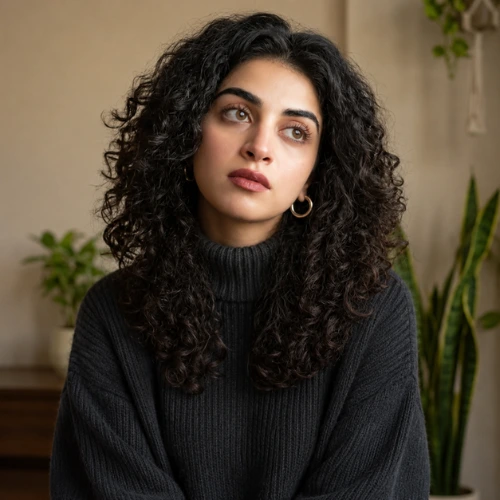 "4C curly wolf haircut with rounded layered shape, defined tight curls, natural volume, and face-framing texture for a modern look."