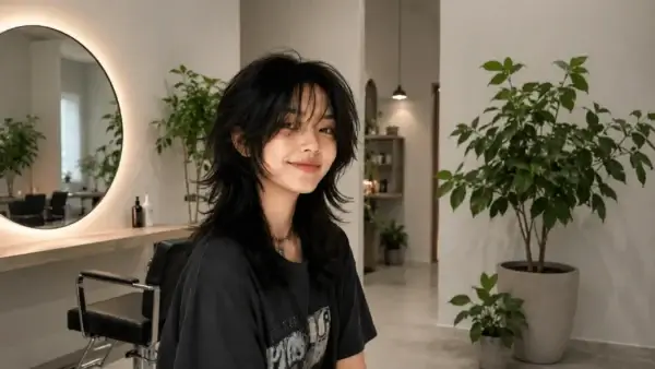 55 Wolf Haircuts for Women in 2026: Find Your Perfect Look 7 Woman with a layered wolf cut and black hair