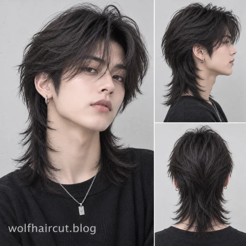 Corte lobo mullet: más de 25 estilos para mujeres y hombres en 2026 7 Corte lobo mullet lacio y desfilado para hombre.