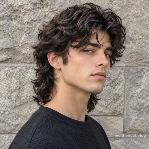 Corte lobo mullet: más de 25 estilos para mujeres y hombres en 2026 16 Corte lobo mullet ondulado y con volumen para hombre.
