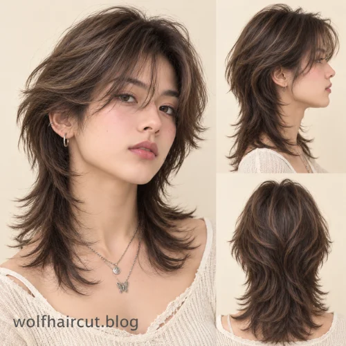 Wolf Cut Mullet: 25+ Styles for Women and Men in 2026 3 wolf cut mullet look on female