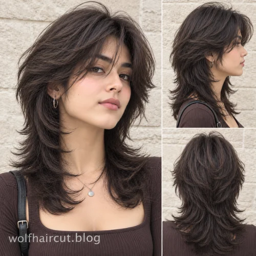 Wolf Cut Mullet: 25+ Styles for Women and Men in 2026 14 Wolf cut mullet for thick hair with choppy layers that reduce bulk